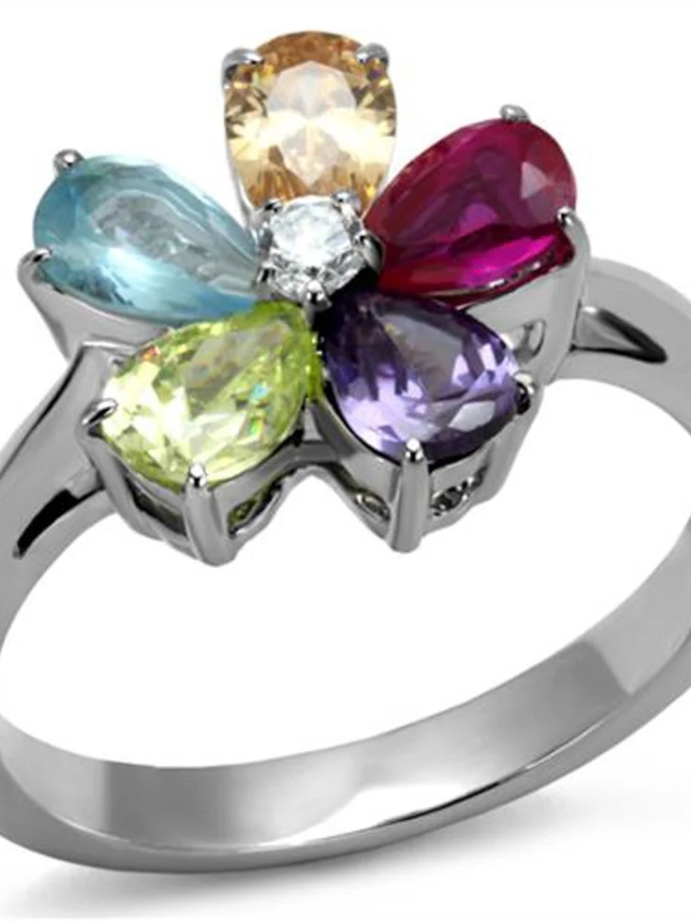 Stainless Steel 1.86 Ct Mulit Color Cubic Zirconia Cocktail Sz 5-10
ARTK2867-10
